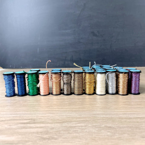 25 Kreinik Metallic #16 medium braid PARTIAL spools - NextStage Vintage