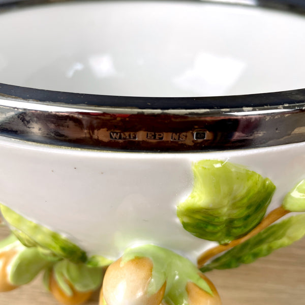 Kumquat Musterschulz majolica salad bowl - vintage 1920s serving - NextStage Vintage