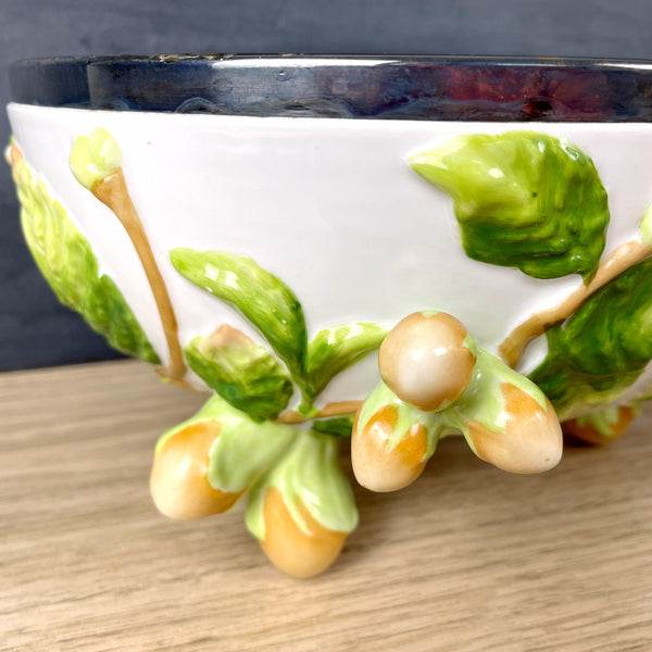 Kumquat Musterschulz majolica salad bowl - vintage 1920s serving - NextStage Vintage