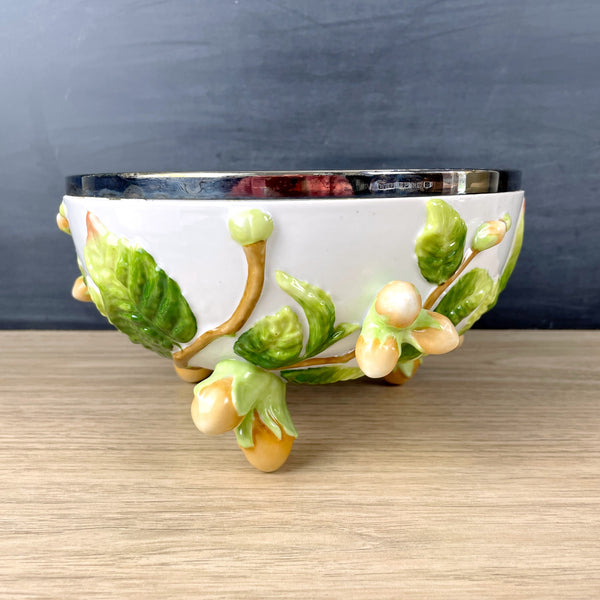 Kumquat Musterschulz majolica salad bowl - vintage 1920s serving - NextStage Vintage