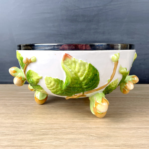 Kumquat Musterschulz majolica salad bowl - vintage 1920s serving - NextStage Vintage