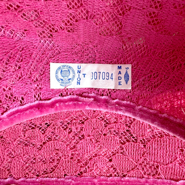 Vintage 1950s Floral Ladies Hat with Velvet Ribbon & Silk Flowers – Union Made – G. Fox & Co. Box
