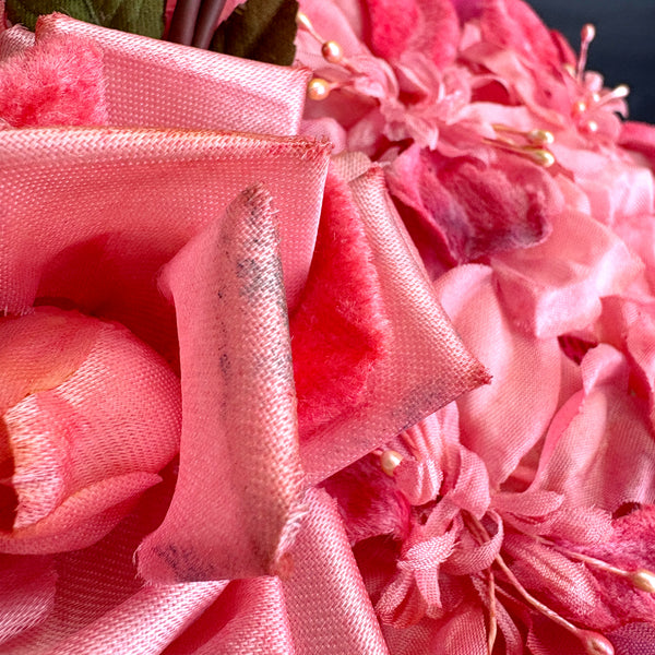 Vintage 1950s Floral Ladies Hat with Velvet Ribbon & Silk Flowers – Union Made – G. Fox & Co. Box
