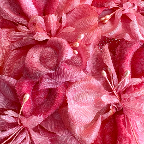 Vintage 1950s Floral Ladies Hat with Velvet Ribbon & Silk Flowers – Union Made – G. Fox & Co. Box