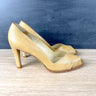 Ralph Lauren Whelmina caramel tan lizard print heels - size 9B - 1990s vintage - NextStage Vintage