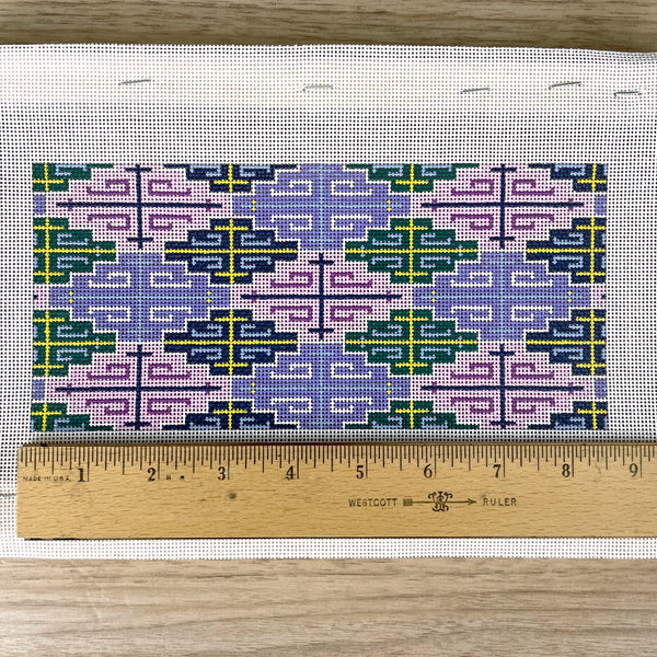 Lee's Needle Arts Purple Geometric insert needlepoint canvas - on stretcher - NextStage Vintage