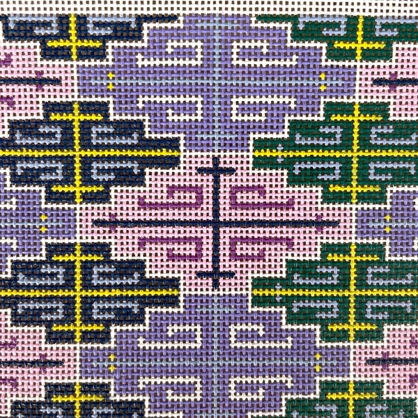 Lee's Needle Arts Purple Geometric insert needlepoint canvas - on stretcher - NextStage Vintage