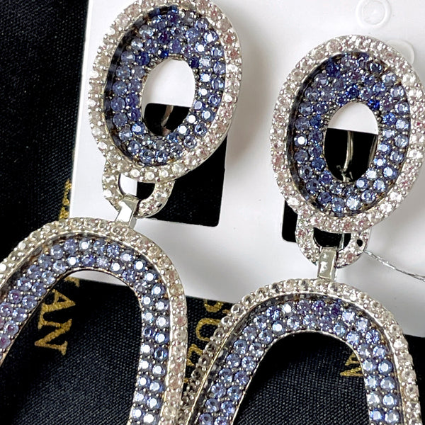 Suzy Levian sterling and cubic zirconia pavé pierced earrings - NextStage Vintage