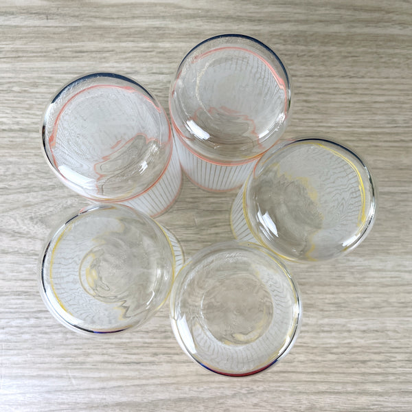 Libbey frosted grid tumblers - set of 5 - 1980s vintage - NextStage Vintage