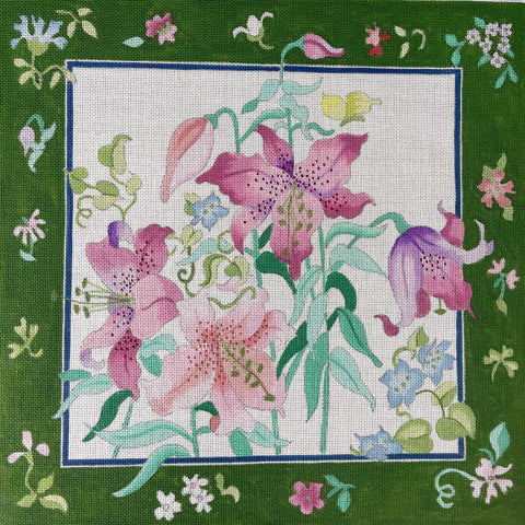 Traditions Betty Smith lilies needlepoint canvas - #795 - NextStage Vintage