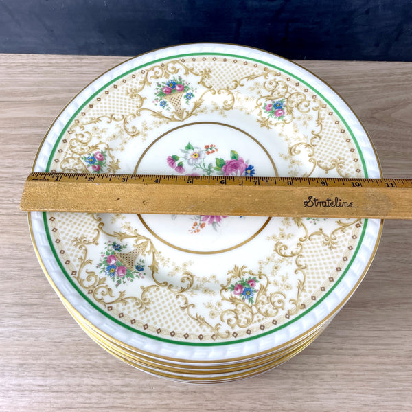 Charles Ahrenfeldt Limoges floral dinner plates - set of 10 - vintage china - NextStage Vintage