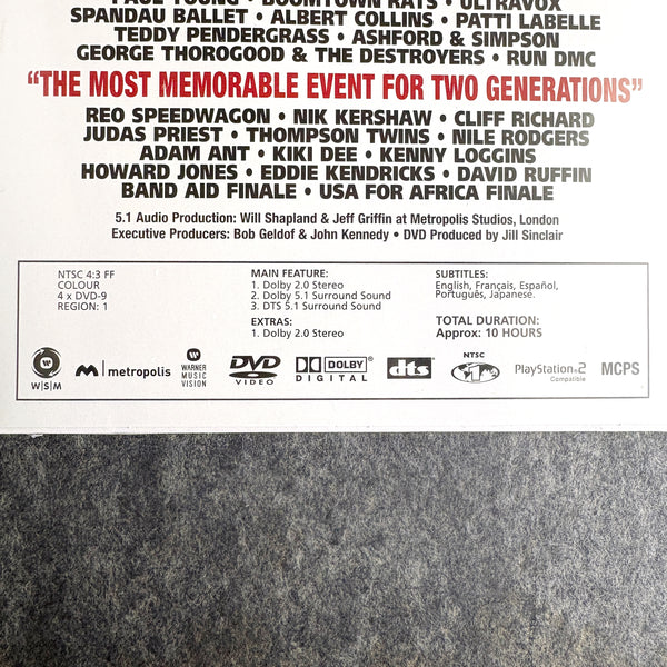 Live Aid 4-DVD Set - 2004 sealed package - NextStage Vintage