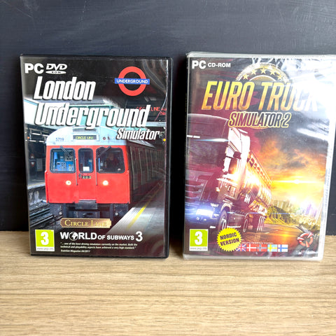 Two sim games, London Underground and Euro Truck 2 - XP/Vista/7 install