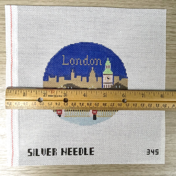 Silver Needle London travel round handpainted needlepoint canvas #345 - NextStage Vintage