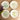 Set of 4 Vintage Longchamp Herbs Appetizer Canape Plates 6 3/8" France
