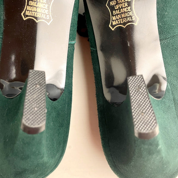 Lord & Taylor green suede brogue pumps - 8M - NextStage Vintage