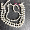 3 16" Strands round off-white glass pearlized beads 10-14mm - jewelry making/crafting - NextStage Vintage