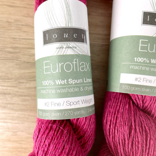 Louet Euroflax linen yarn - 2 skeins - crabapple - NextStage Vintage