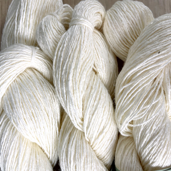 Louet Euroflax linen yarn - 3 skeins - cream - NextStage Vintage