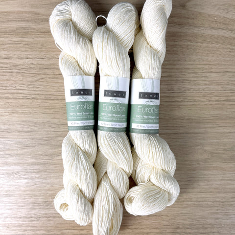 Louet Euroflax linen yarn - 3 skeins - cream - NextStage Vintage