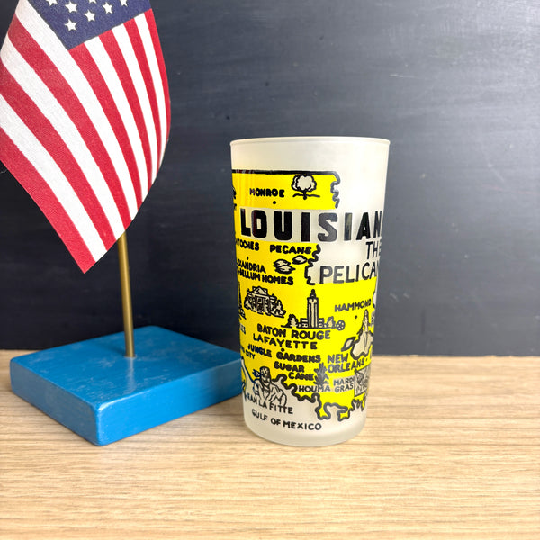 Louisiana souvenir state glass - 1950s vintage souvenir - NextStage Vintage