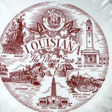 Louisiana state souvenir plate - 1950s road trip souvenir - NextStage Vintage