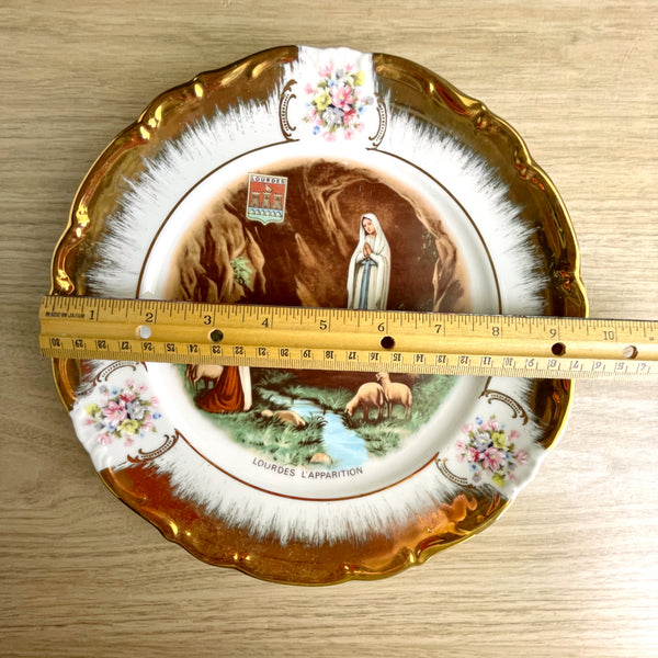 Lourdes L'Apparition souvenir plate - vintage religious decor