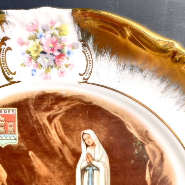 Lourdes L'Apparition souvenir plate - vintage religious decor