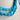 Lucoral triple strand turquoise color beaded necklace, sterling clasp - NextStage Vintage