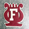 Letterman varsity letter patch "F” - music band- vintage maroon and gray felt lyre - NextStage Vintage