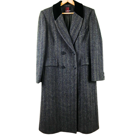 Herringbone tweed chesterfield coat - Montello by Mackintosh - medium petite - 1980s vintage - NextStage Vintage