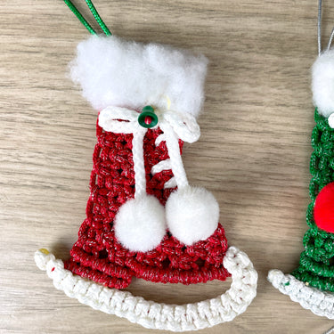 Macrame Christmas ornaments - set of 5 - 80s vintage - NextStage Vintage