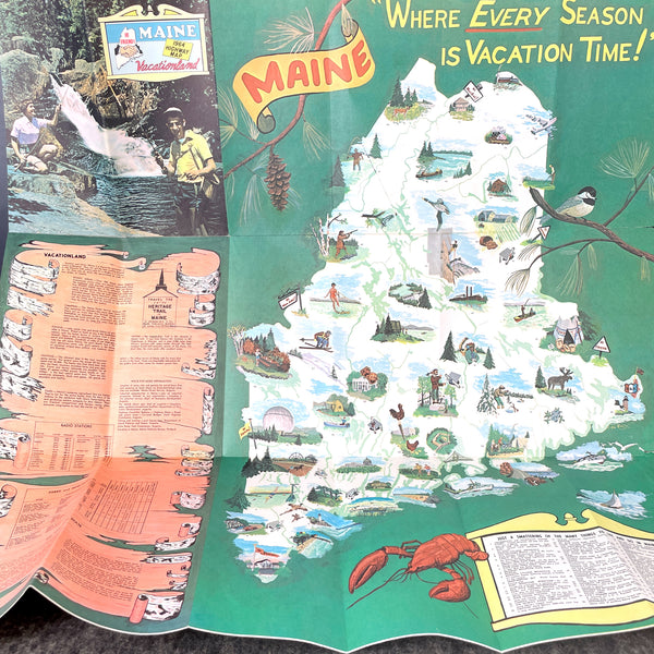 1964 Maine Vacationland Highway map - tourism ephemera - NextStage Vintage