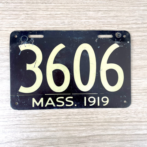 1919 Massachusetts license plate 3606 - single plate - NextStage Vintage