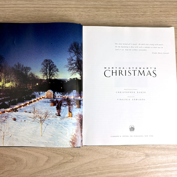 Martha Stewart's Christmas: Entertaining, Decorating, and Giving - 1989 with dust jacket
