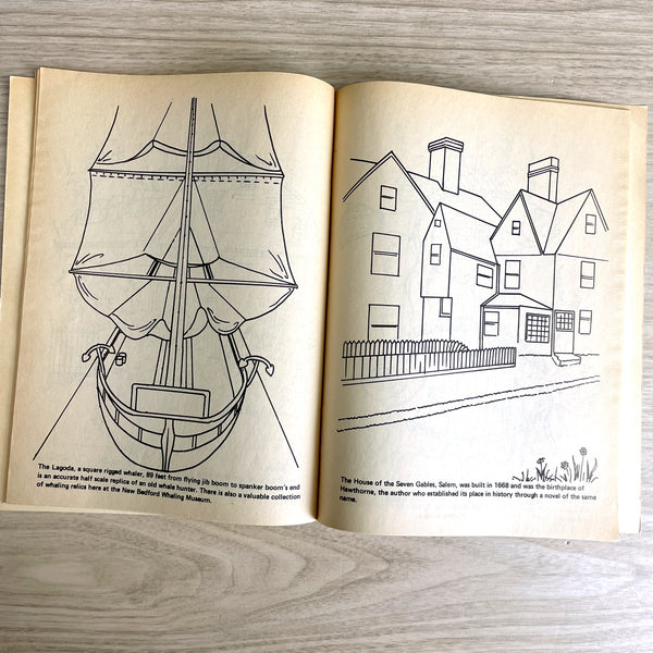 A Visit to Historic Massachusetts Coloring Book - 1973 paperback