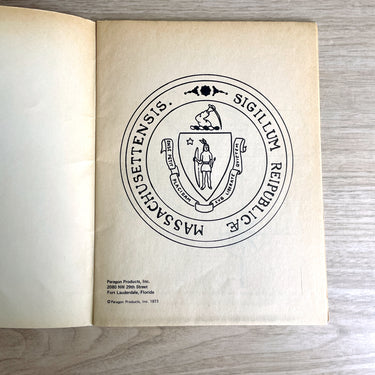 A Visit to Historic Massachusetts Coloring Book - 1973 paperback - NextStage Vintage