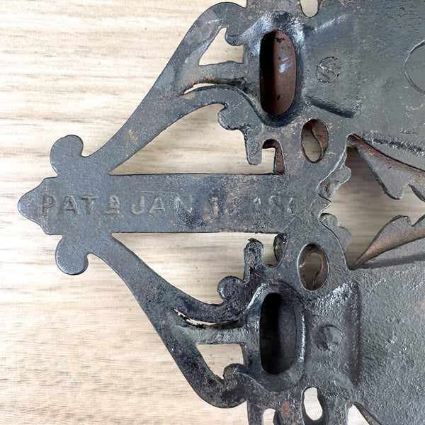 Cast iron match holder and strike - 19th century antique - NextStage Vintage