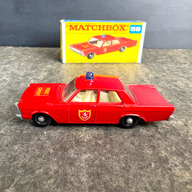 Matchbox series 59 Ford Galaxie Fire Chief car in original box - NextStage Vintage