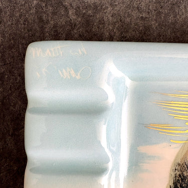 Matthew Adams walrus ceramic ashtray – mid century pottery - signed & numbered - NextStage Vintage