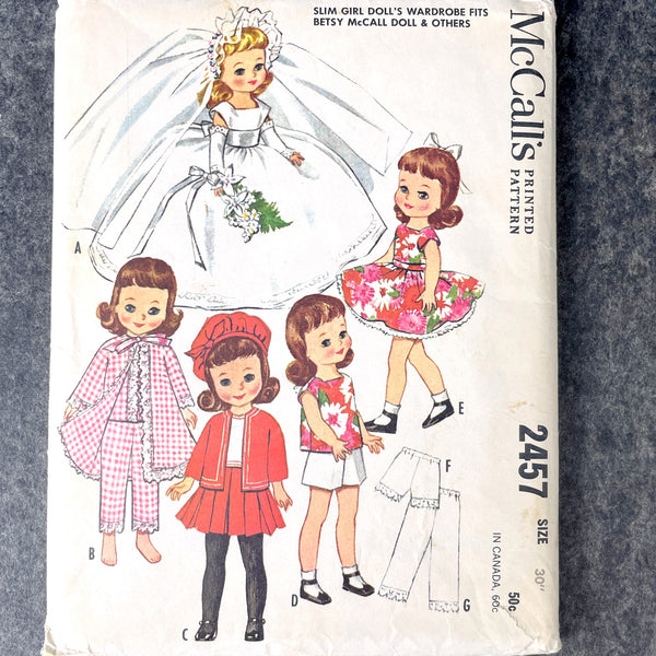 Betsy McCall doll clothes McCall's sewing pattern 2457 - uncut - 1961 - NextStage Vintage