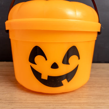 Vintage 1985 McDonald's McPunk'n Halloween Pail Bucket w/ Lid Happy Meal Pumpkin