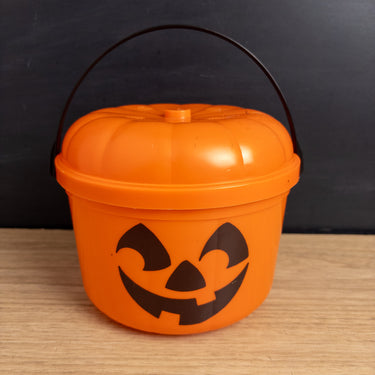 Vintage 1986 McDonald's Halloween Pail Bucket w/ Lid Happy Meal Pumpkin Jack