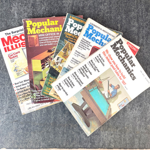 Popular Mechanics 1973-74 magazines - set of 4