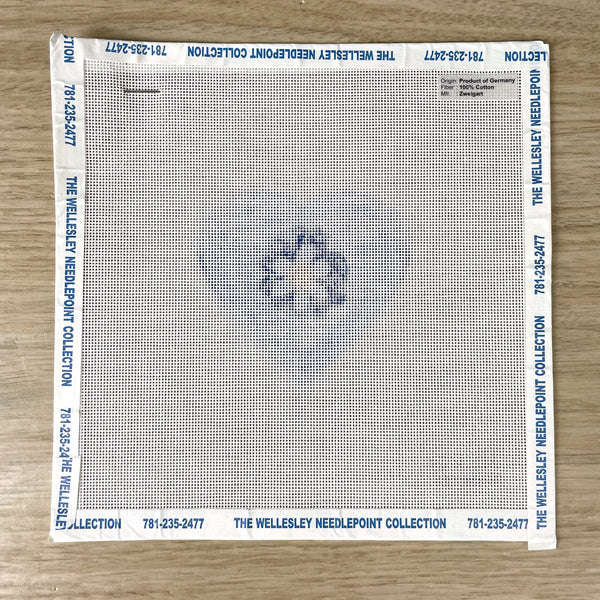 Melissa Shirley blue flower heart needlepoint canvas - 2076B - NextStage Vintage