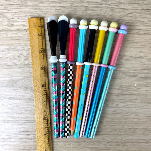 Memphis inspired new wave pencil holder and pencils - 1980s vintage - NextStage Vintage