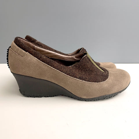 Merrell Tulip Gray wool and suede wedges - size 8.5 - NextStage Vintage