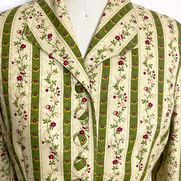 1940s-look floral striped fitted jacket - size 8 - NextStage Vintage