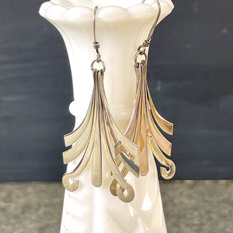 Modernist Mexican sterling silver dangle earrings - 1990s vintage - NextStage Vintage