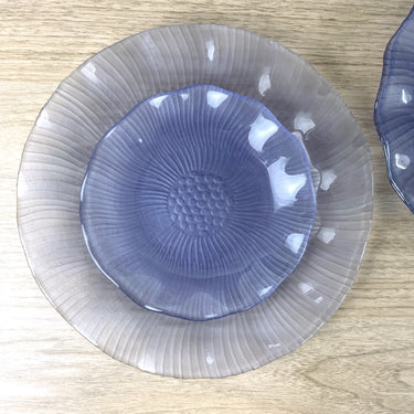 Mikasa Ruffled Lotus Lavender dinner and dessert plates - set of 4 each - 1980s vintage - NextStage Vintage